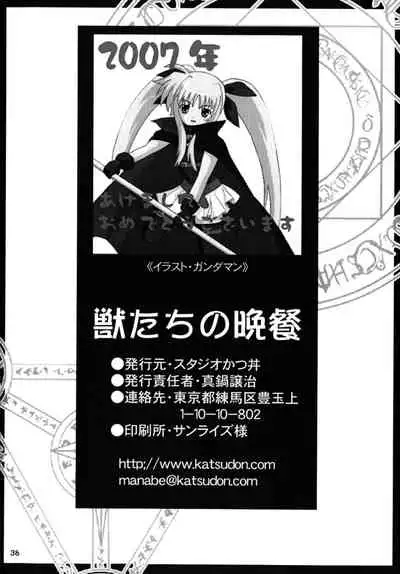 (SC34) [Studio Katsudon (Manabe Jouji)] Kemonotachi no Bansan (Mahou Shoujo Lyrical Nanoha) [Chinese] [星幽漢化組]