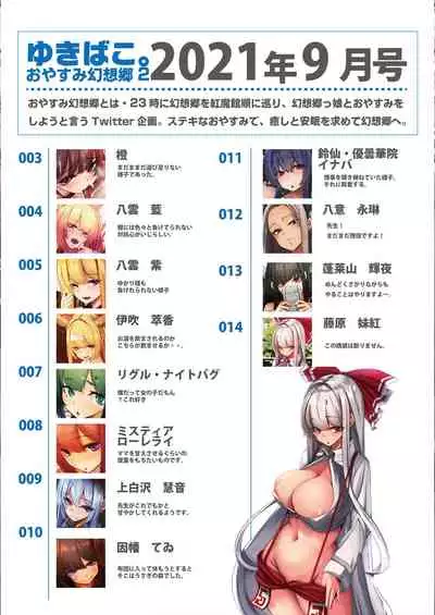 [DREAM RIDER (Yukito)] Oyasumi Gensoukyou ~Yukibako ~2021-09~ (Touhou Project) [Digital]