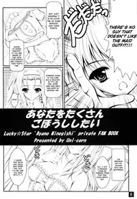 (C79) [Yappari Ao ga Suki (Uni-corn)] Anata o Takusan Gohoushi Shitai (Lucky Star) [English] [CGrascal]