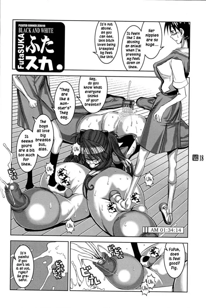 PLEATED GUNNER #10 BLACK AND WHITE Futasuka