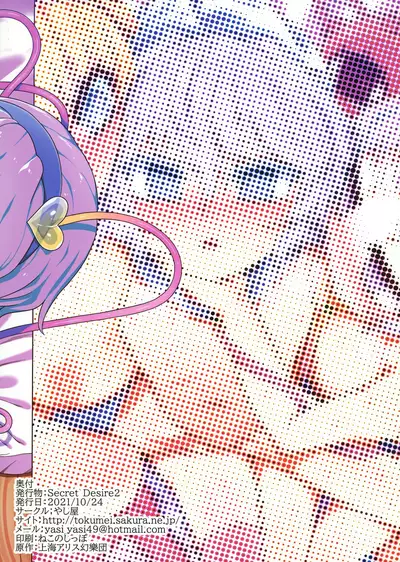 (Shuuki Reitaisai 8) [Yashiya (YASSY)] Secret Desire 2 (Touhou Project) [Chinese] [沒有漢化]