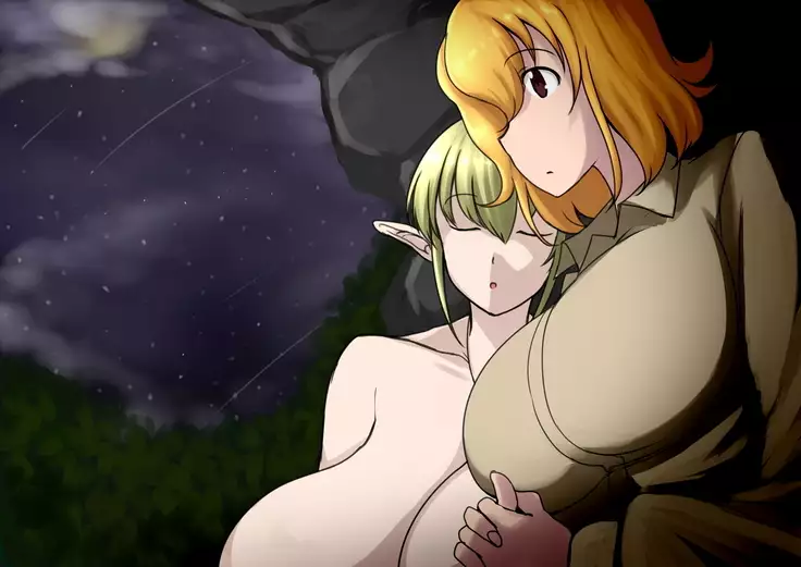 Janguru de sounan shi teta tokoro o bakunyuu kyokon no futanari ni tasuke rareta hanashi