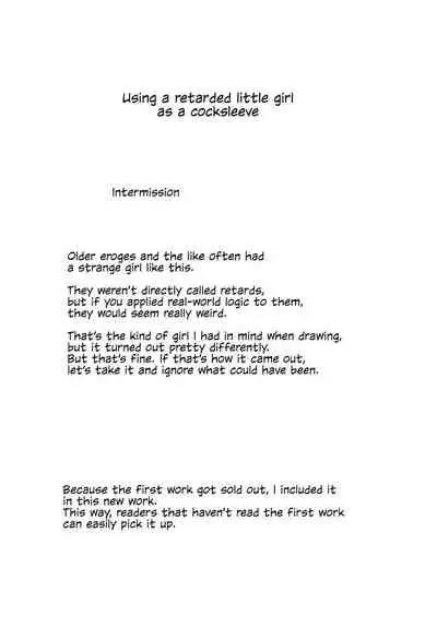 (COMITIA130) [Kuromahou Kenkyuujo (Nukaji)] Chishou no Ko o Onaho ni Suru 1 | Using A Retarded Little Girl As A Cocksleeve [English]