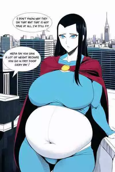 Expanding Heroine:Confronting the Virus Villain, Page 1 to 12, [FINISH] ,[Creator: HirumaDiabe, DeviantArt/Patreon], Weight gain anime girl, bbw, ssbbw, stuffing belly, SuperHero who gain a lot of weights because of a food addiction.