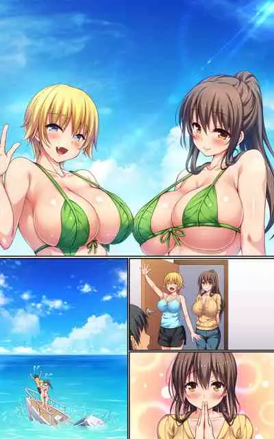 [Ichiokumangenjaya] Kyonyuu Hitozuma Shimai to Mujintou de Fuufu Gokko Icha Love Sex